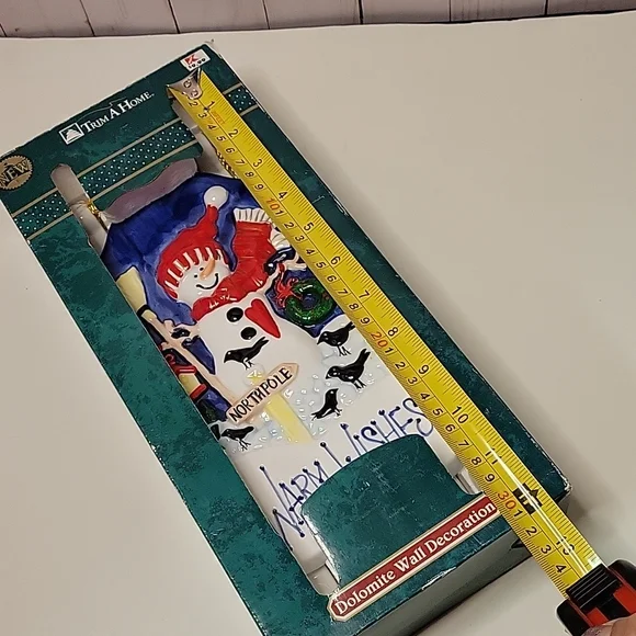 Lot of 2 Vintage Kmart Trim A Home Dolomite Figurine/ Wall Decoration Snowman - Picture 8 of 14